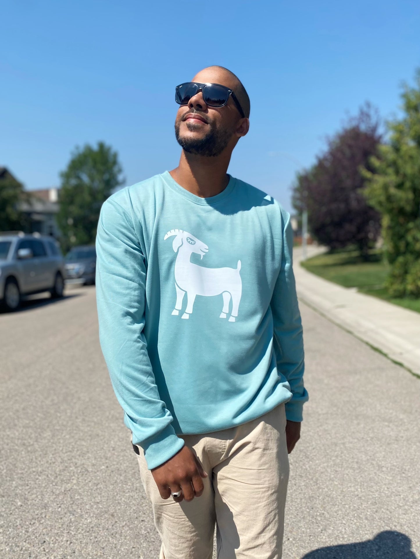 Grinning Goat Unisex Logo Sweatshirt - Teal
