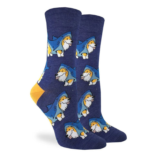 Corgi Sharks Crew Socks - Women's 5-9