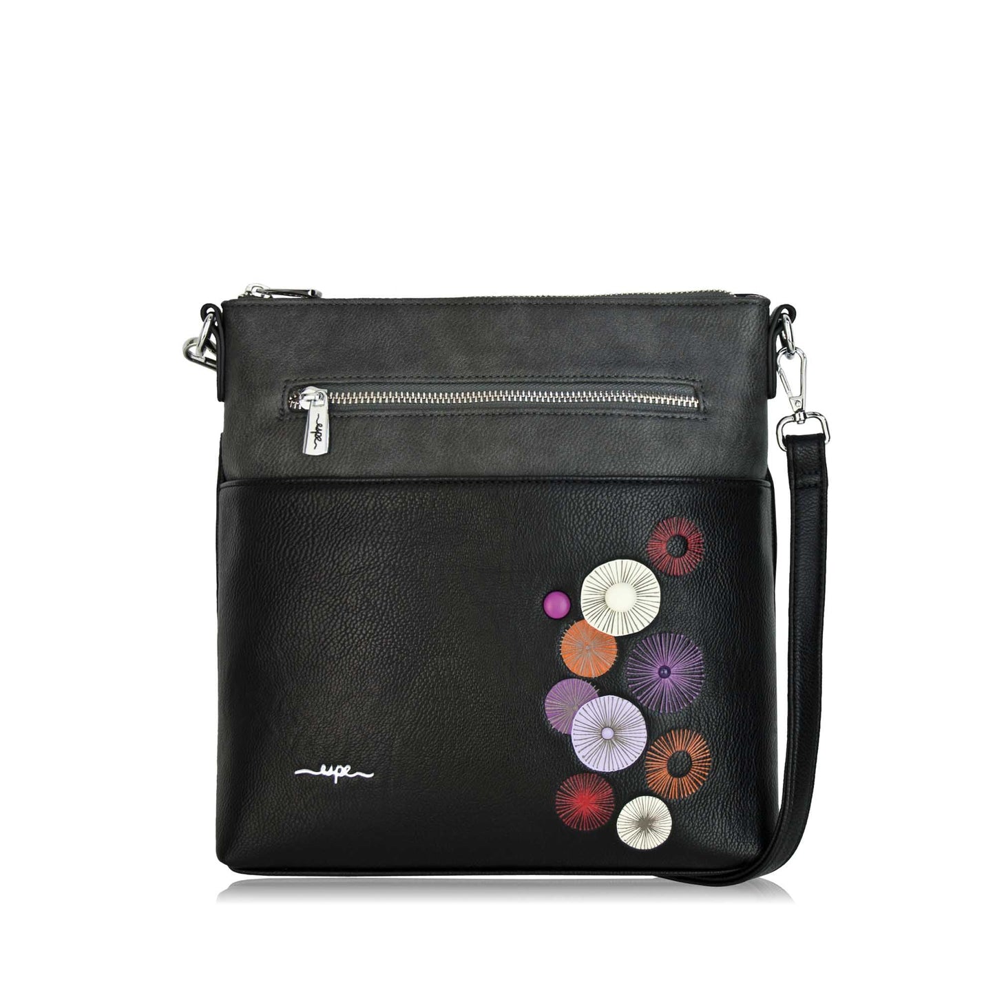 Floret Crossbody Messenger - Black