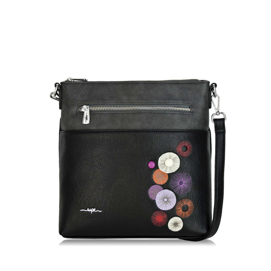 Floret Crossbody Messenger - Black