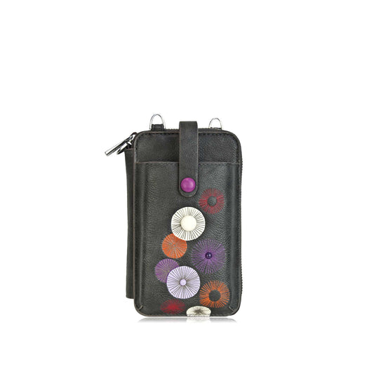 Floret Crossbody Smartphone Pouch Wallet - Grey