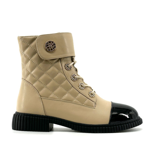 Couture Quilted Boot - Biscuit