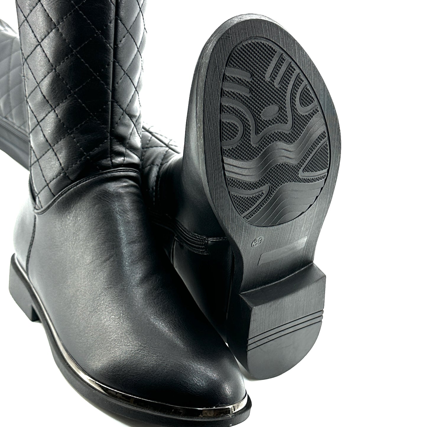 Candy Too Vegan Quilted Tall Boot - Black