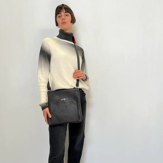 Pastel Crossbody Messenger - Grey