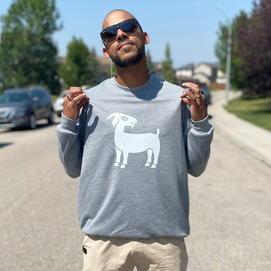 Grinning Goat Unisex Logo Sweatshirt - Grey