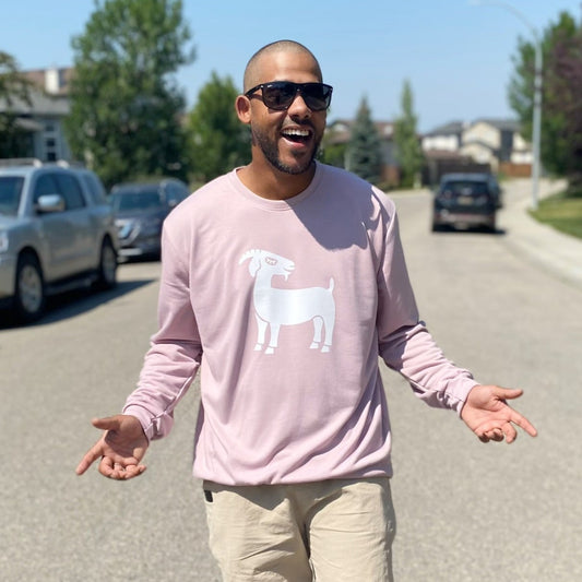 Grinning Goat Unisex Logo Sweatshirt - Dusty Plum