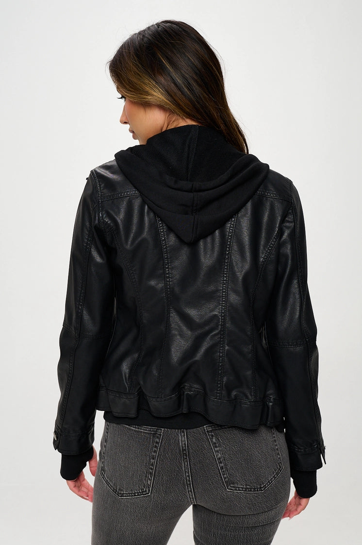 Girl Next Door Hooded Jacket - Black