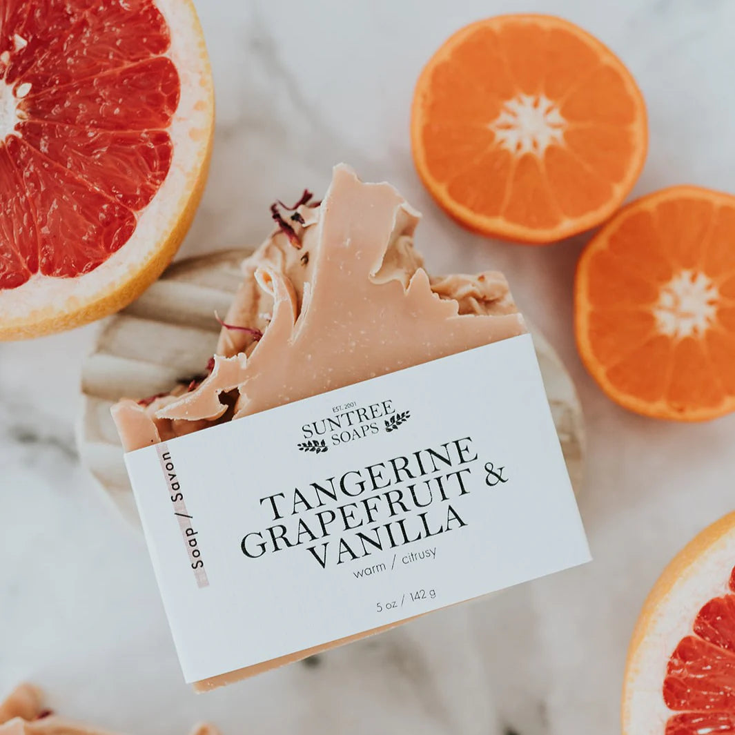 Tangerine Grapefruit Vanilla Vegan Bar Soap | The Grinning Goat