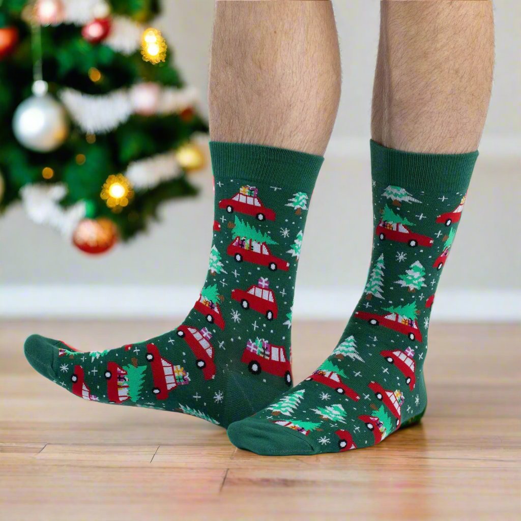 Men's Christmas Tree Crew Sock