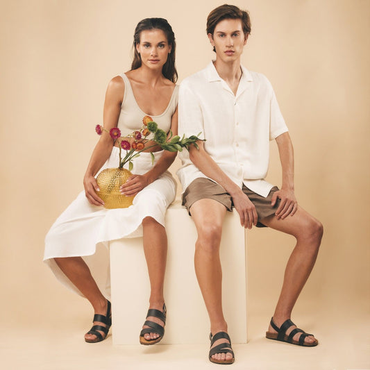 Madder Microfibre Sandal - Black