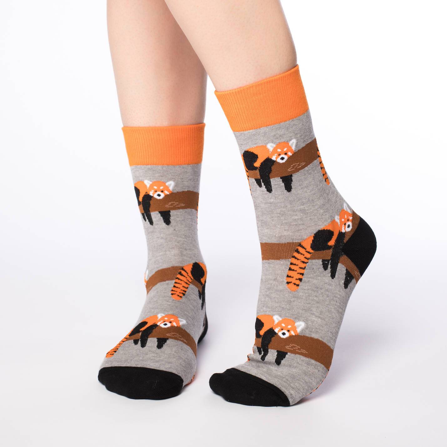 Red Panda Crew Socks - Women's 5-9 - The Grinning Goat