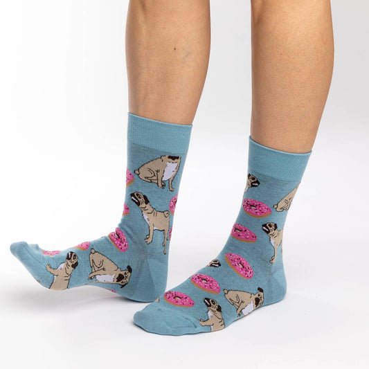 Pugs & Donuts Crew Socks - Women's 5-9