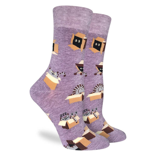 Cat in a Box Crew Socks - Women's 5-9