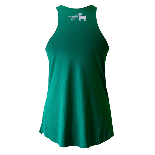 Calgary Vegan Ladies Racerback Tank Emerald - The Grinning Goat