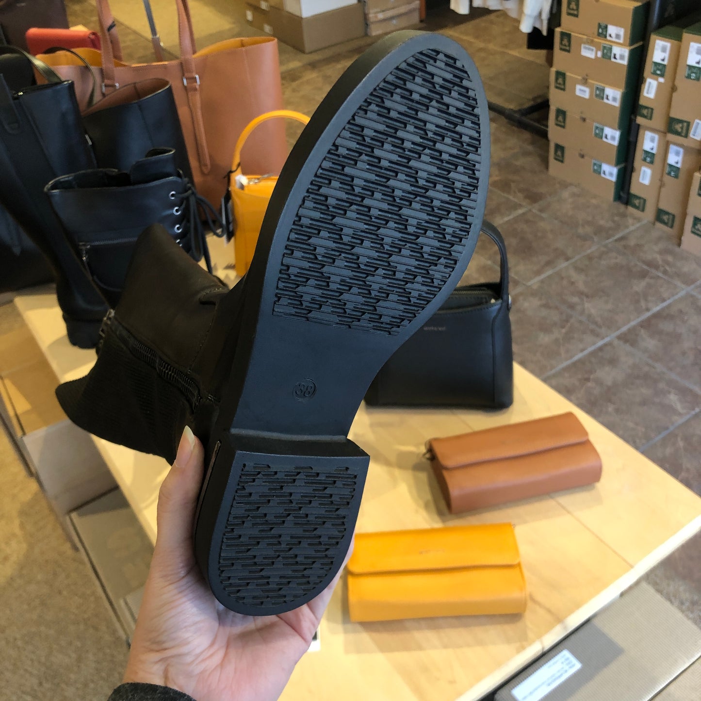 Rosette Tall Boot - Black