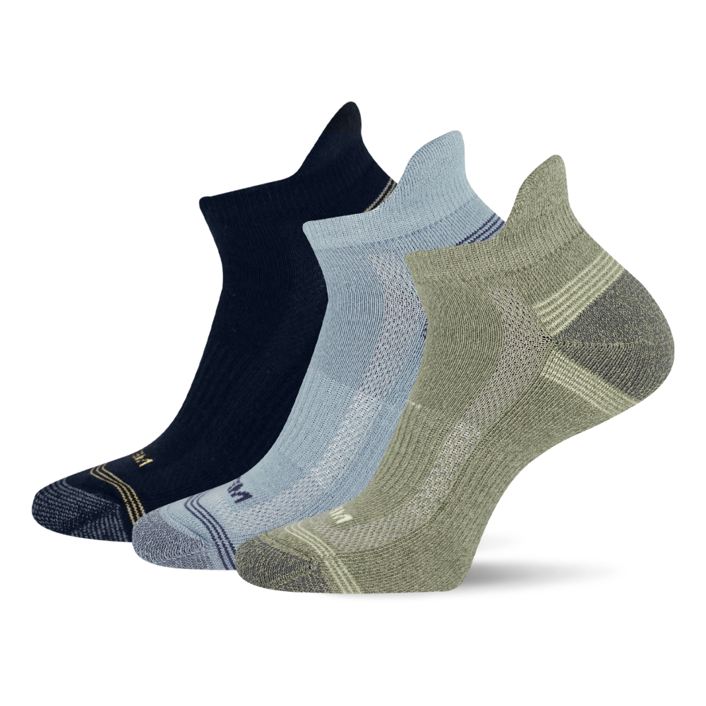 Repreve Hiker Cushioned Low Cut Tab Socks 3pk Olive Assorted