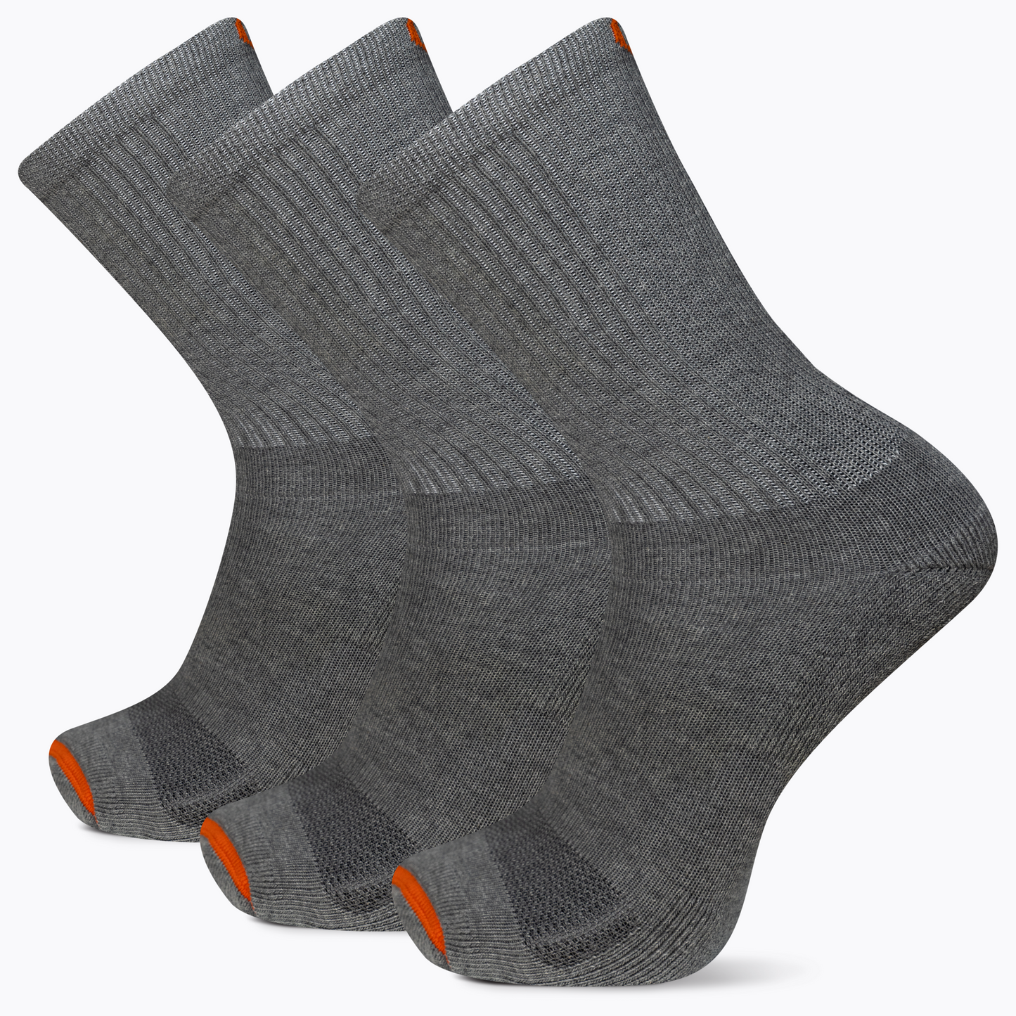 Cushioned Cotton Crew Sock 3pk Grey Heather