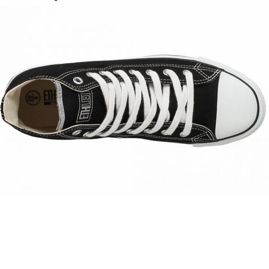 Fair Trainer White Cap Hi Cut - Jet Black - The Grinning Goat