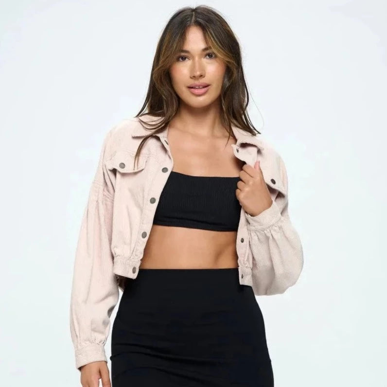 Bella Lightweight Crop Jacket Blush Pink