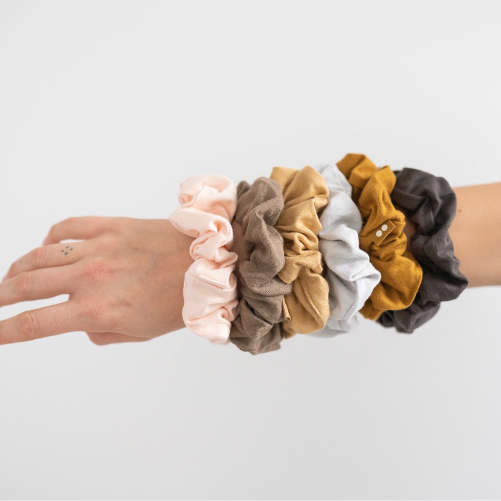 Organic Hair Scrunchies - Blush Walnut - The Grinning Goat