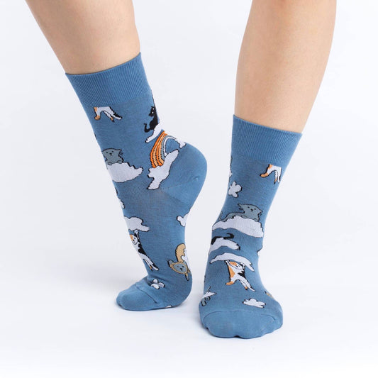 Cloud Cats Crew Socks - Women's 5-9 - The Grinning Goat