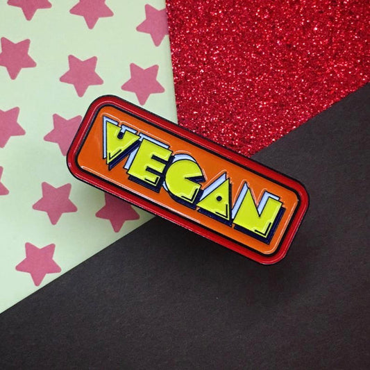 Pac Vegan Soft Enamel Pin - Orange - The Grinning Goat