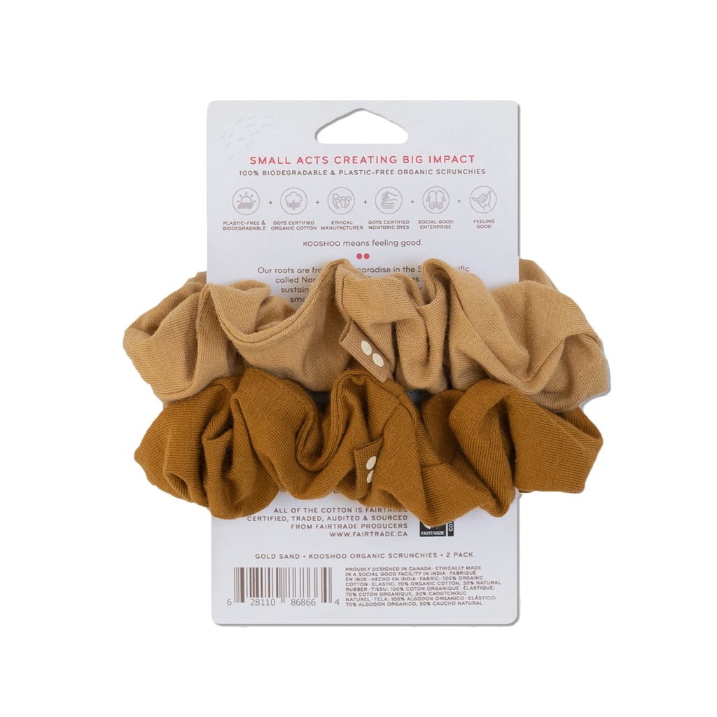 Organic Hair Scrunchies - Gold Sand - The Grinning Goat