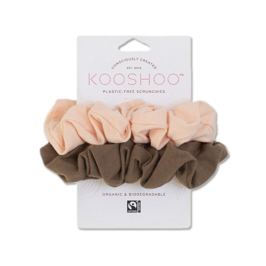 Organic Hair Scrunchies - Blush Walnut - The Grinning Goat
