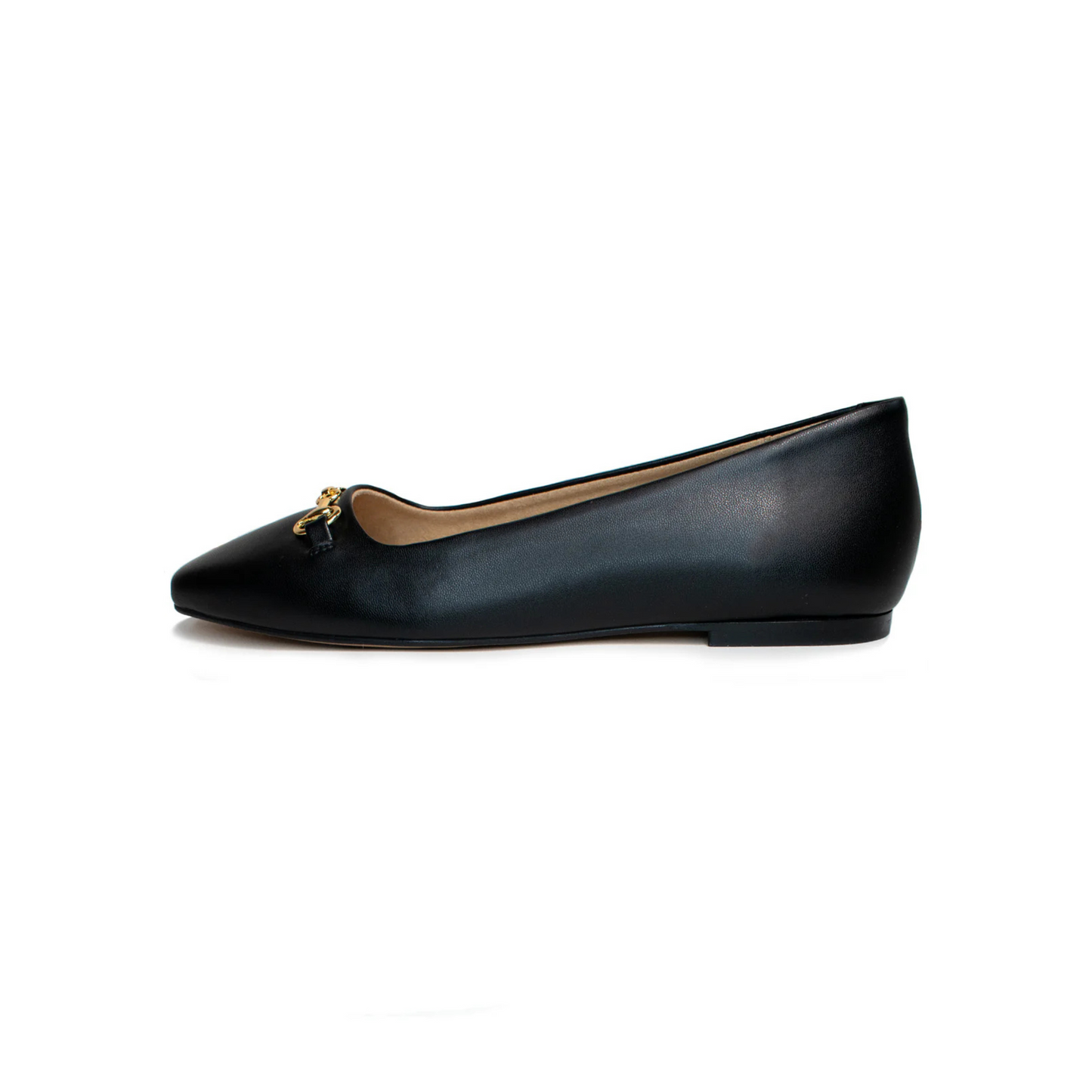 Square Toe Ballet Flats - Black
