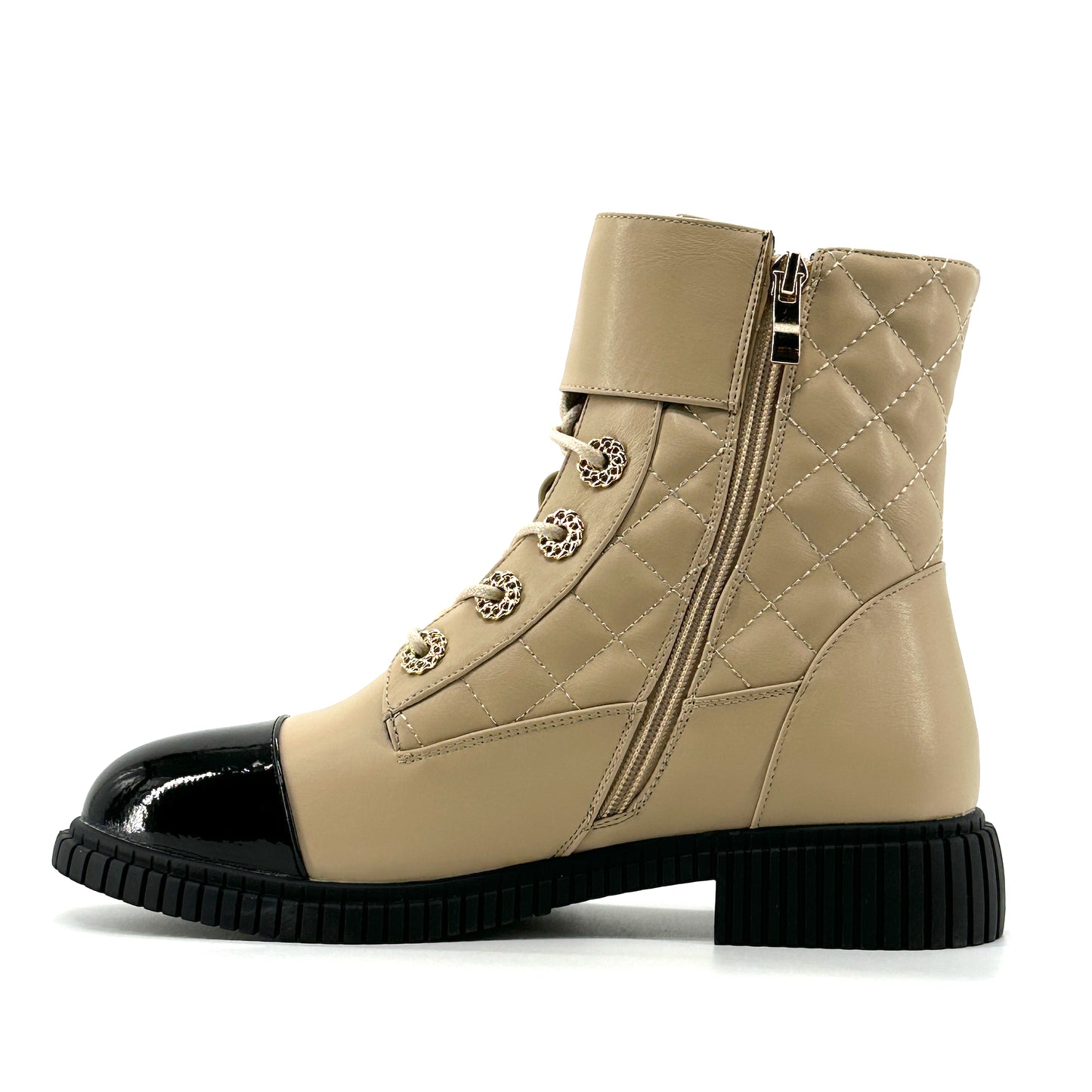 Couture Quilted Boot - Biscuit