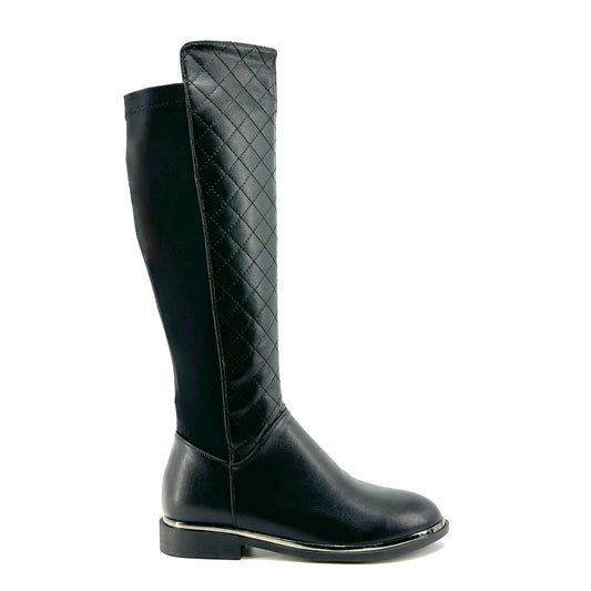 Candy Too Vegan Quilted Tall Boot - Black