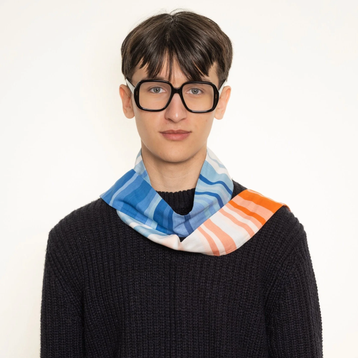 Vegan Silk Climate Stripe Scarf