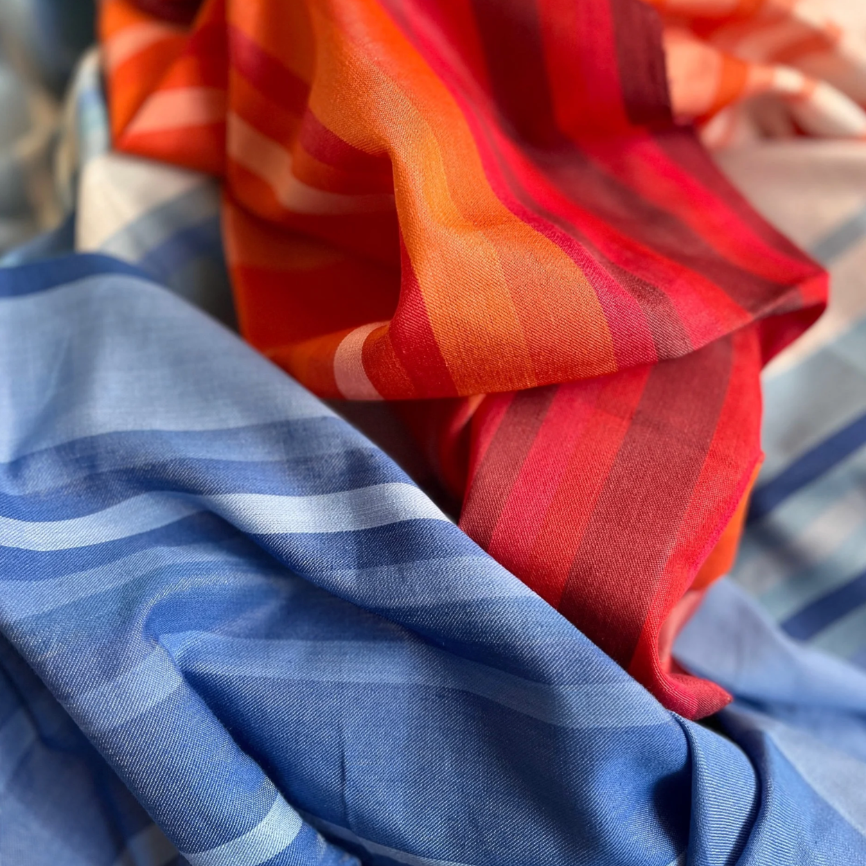 Vegan Silk Climate Stripe Scarf