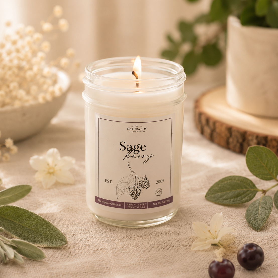 White Sage Berry Marketplace Jar
