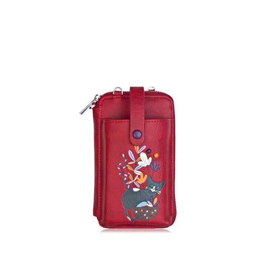 Willow Crossbody Smartphone Pouch Wallet - Red