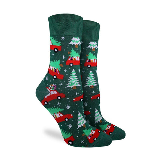 Christmas Trees Crew Socks - Women's - The Grinning Goat