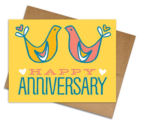 Love Birds Anniversary Card - The Grinning Goat