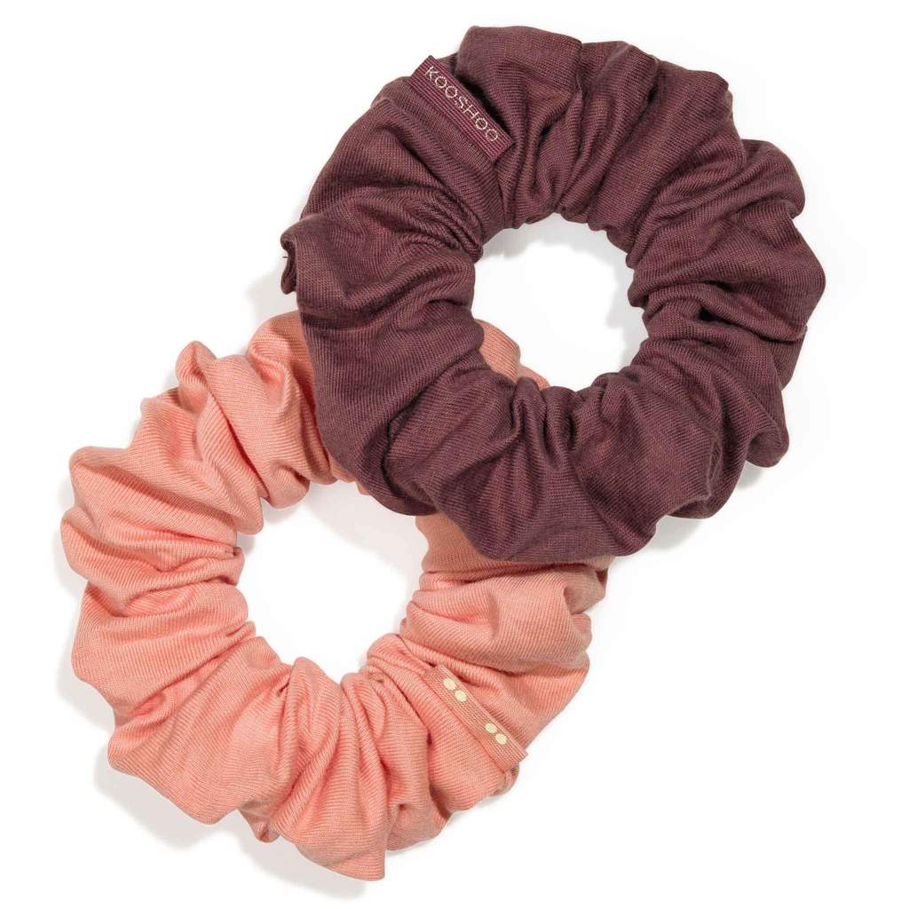 Organic Hair Scrunchies - Coral Rose