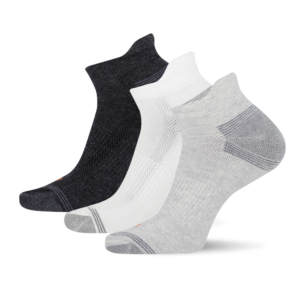 Repreve Hiker Cushioned Low Cut Tab Socks 3pk Grey Assorted