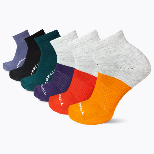 Recycled Cushioned Quarter Sock 6pk Assorted