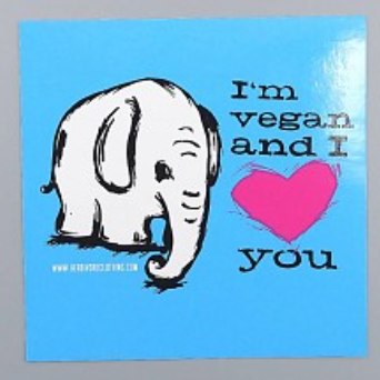 I'm Vegan and I Love You Elephant Sticker - The Grinning Goat