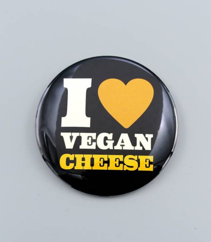 I Heart Vegan Cheese Button - The Grinning Goat