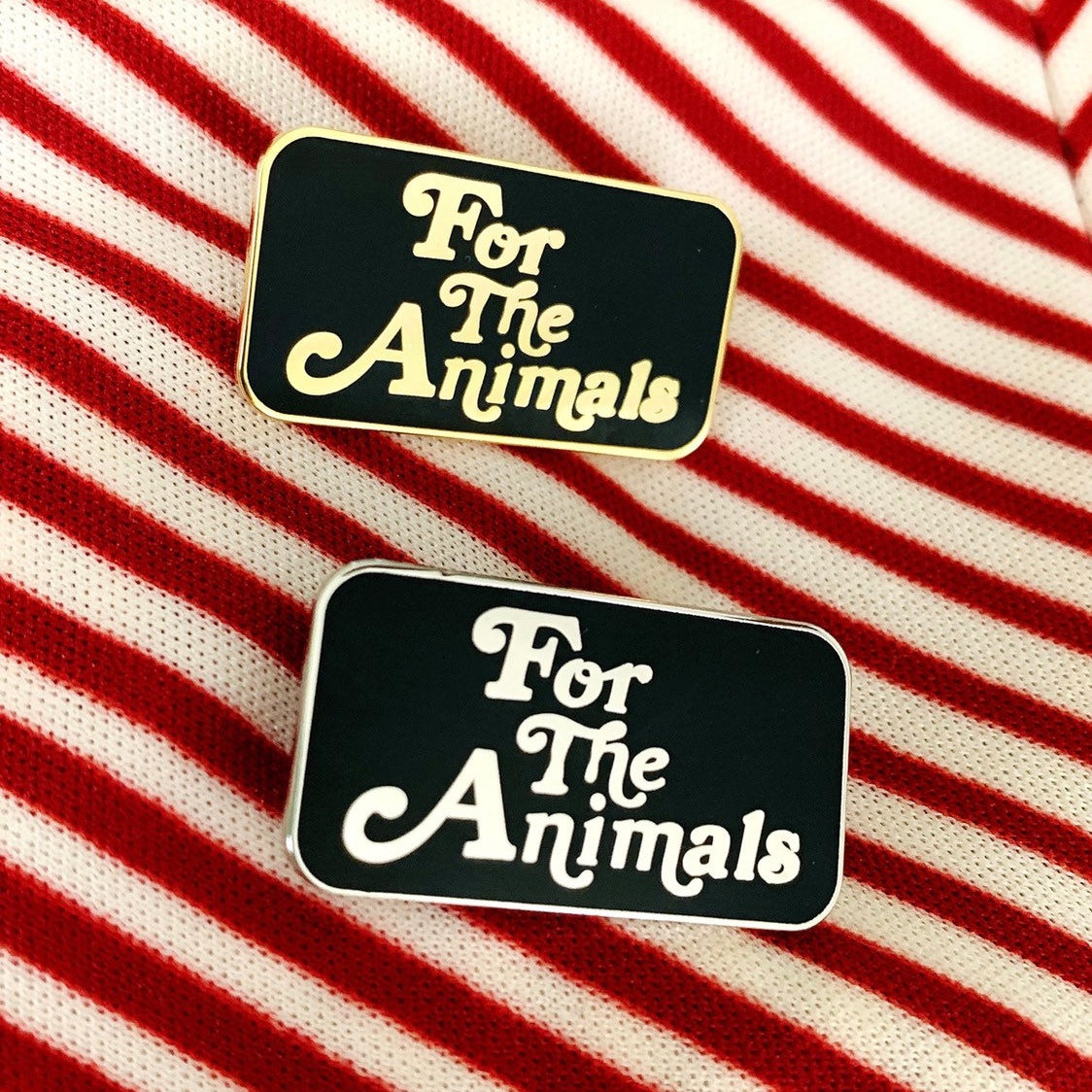 For The Animals Enamel Pin - Silver - The Grinning Goat