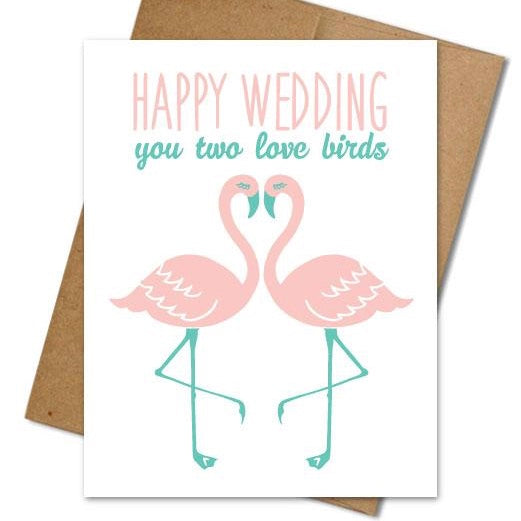 Flamingo Wedding Card - The Grinning Goat