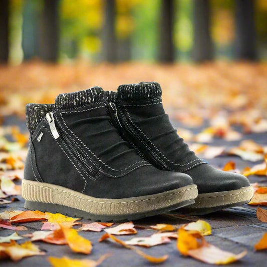 Anna 2.0 Ankle Boot - Black - The Grinning Goat
